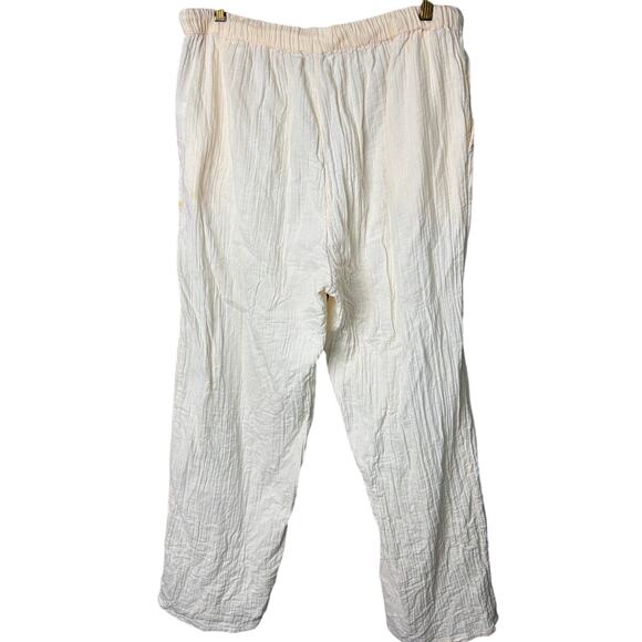 Quince Organic Cotton Gauze Pants Vanilla Cream Sustainable Comfort Loungewear - Picture 3 of 8